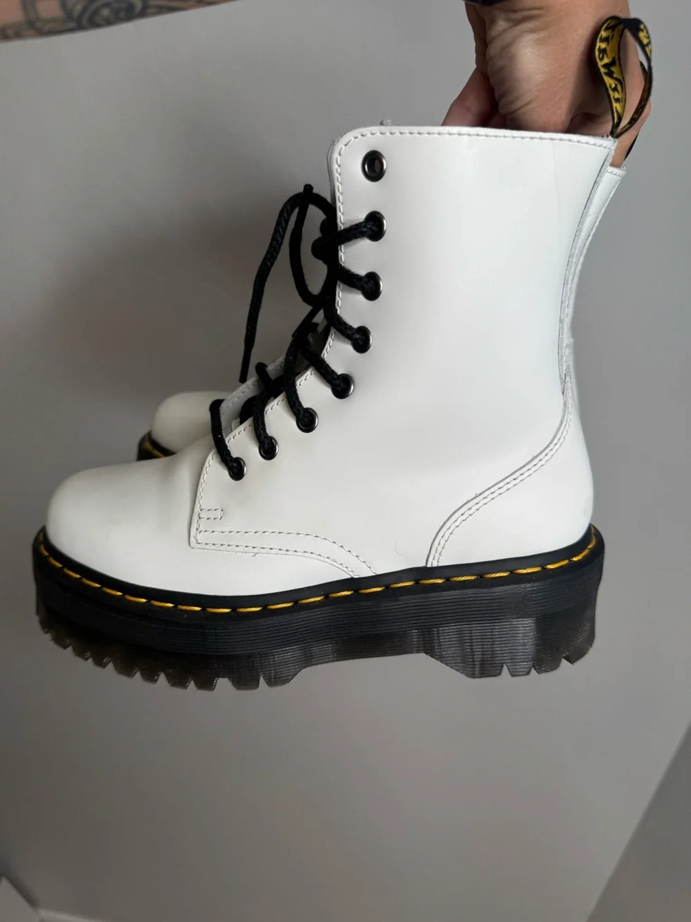 Dr. Martens White Jadon Platform Boots Women’s Size US 7 EU 38